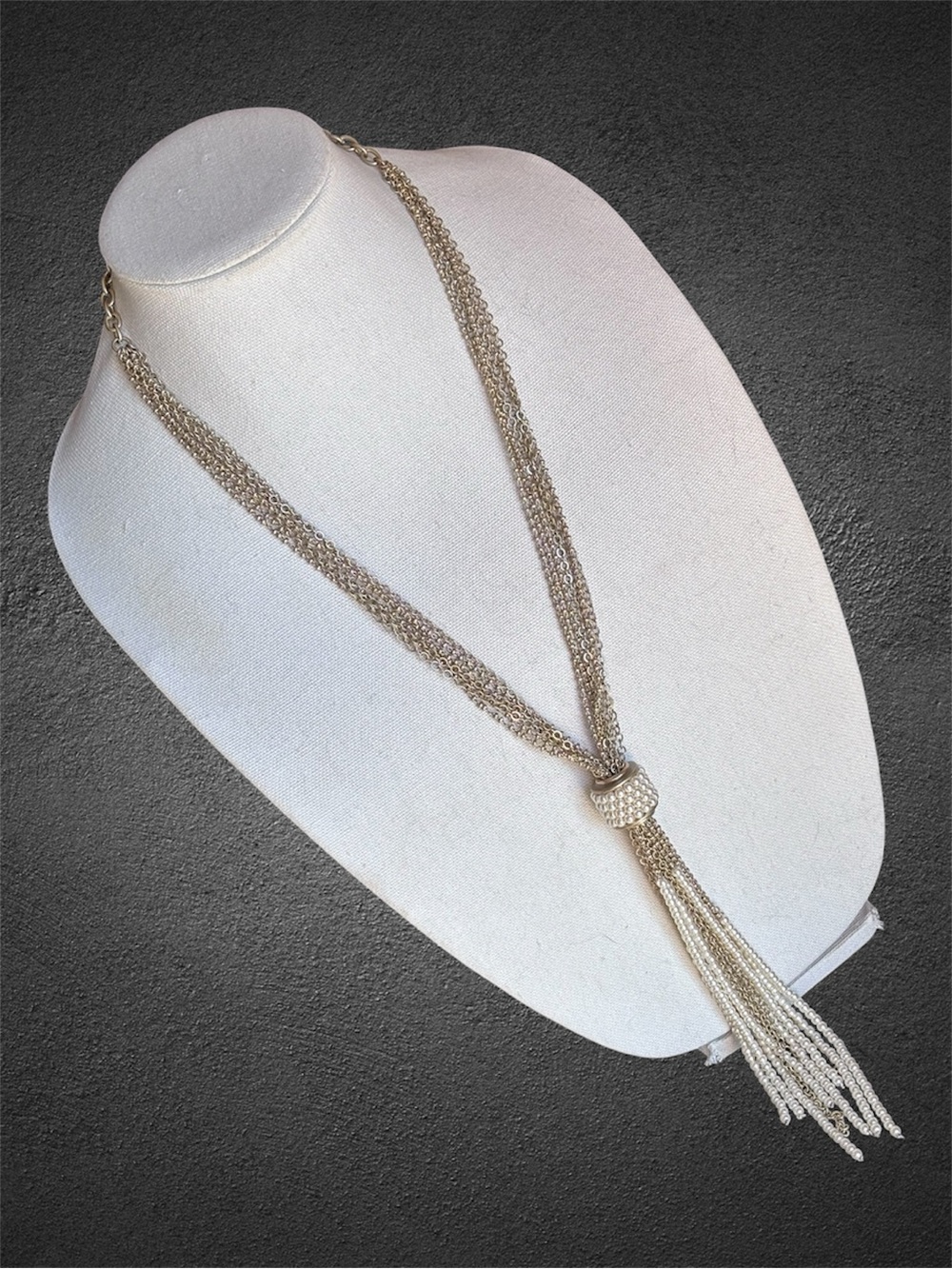 🌼Chico’s Long Faux Pearl Lariat Necklace